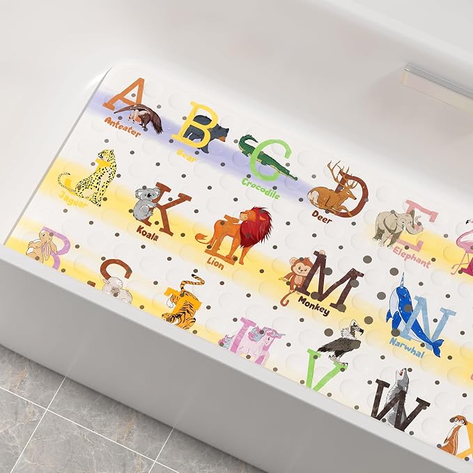 AmazerBath Baby Bath Mat Non Slip, Cartoon Kids Bath Mat - Image 2