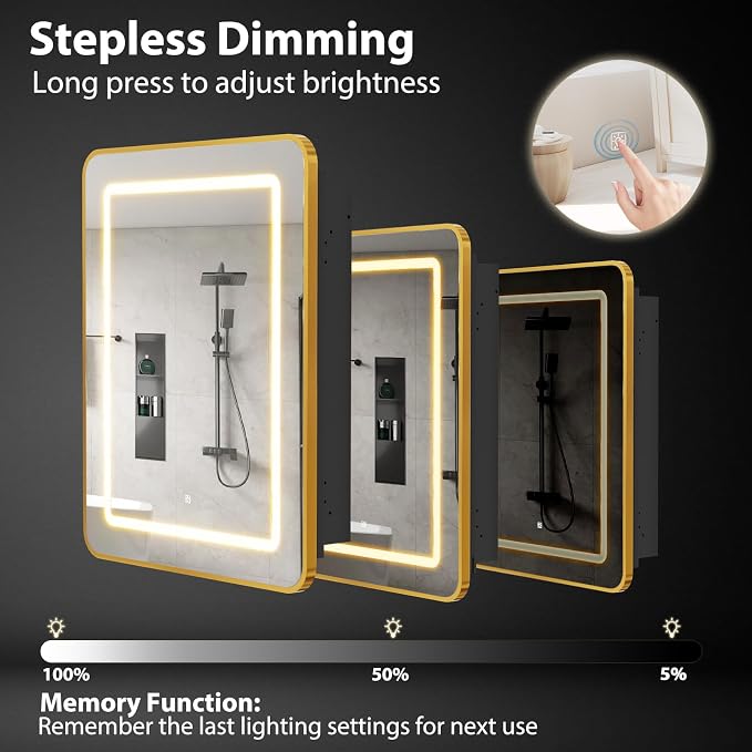 ROOMTEC Lighted Medicine Cabinet - Image 6
