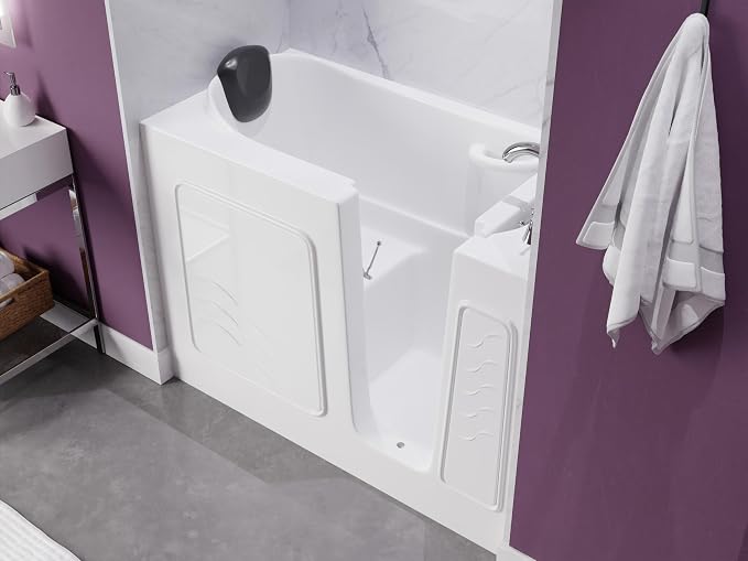 ANZZI Walk In Tub 53'' x 26'' in White, Easy Access, Quick Fill Faucet - Image 4
