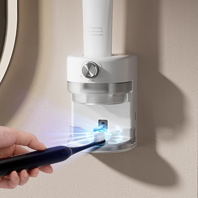 Toothpaste Squeezer, Bathroom Wall Mounted Electric Toothpaste Dispenser by Wekity