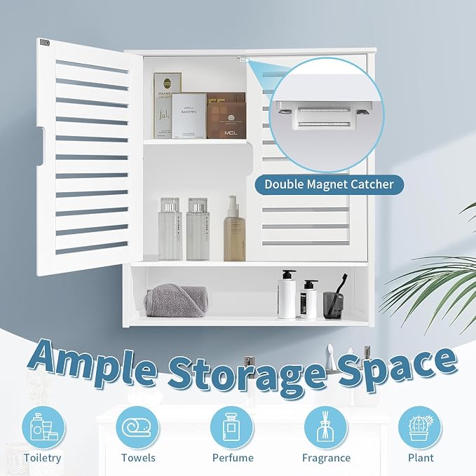 HYNAWIN White Organized Bathroom Storage Cabinet - Image 6