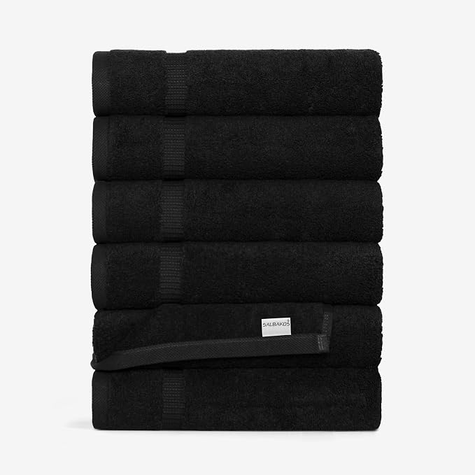 SALBAKOS 100% Turkish Cotton Hand Towel Set of 6 16x30 inch | Heirloom Quality - Image 2