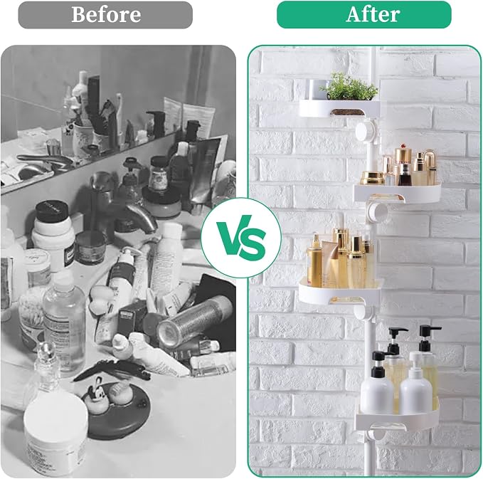 4-Tier Corner Shower Caddy Tension Pole Organizer - Image 7