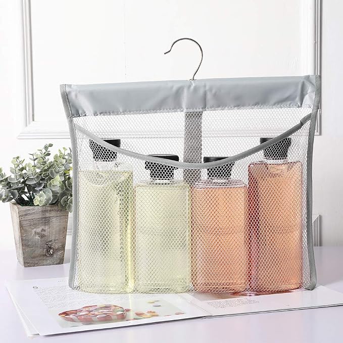 Portable Mesh Pocket with Rotatable Hanger, Quick Dry Serial Type Bath Storage - Image 3