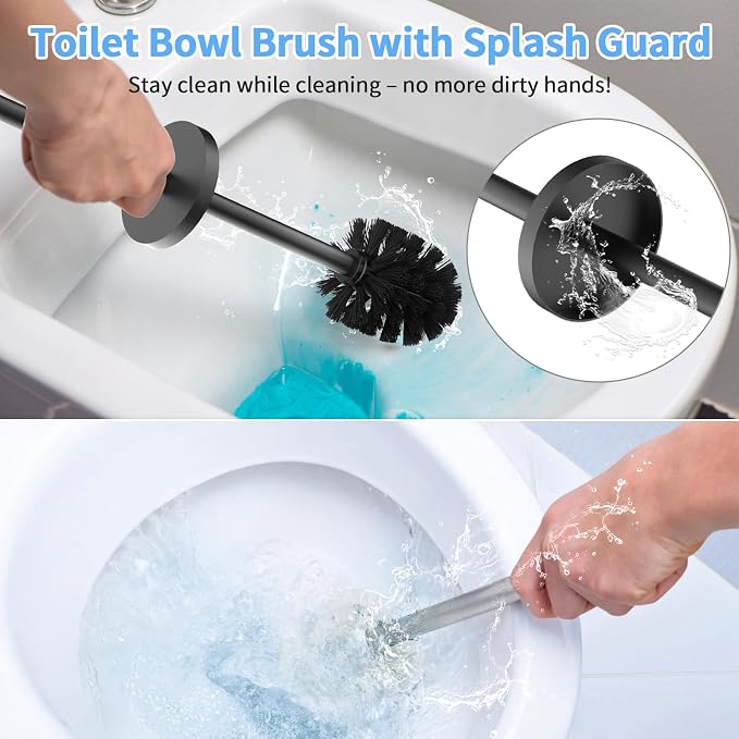Stainless Steel Toilet Brush and Holder Set Oil Rubbed Matte Black Heavy Duty - Image 4