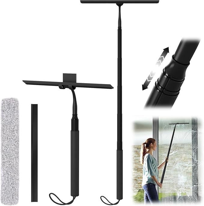 Shower Squeegee with Long Handle, 15-51" Telescopic Squeegee by RAKOVAR