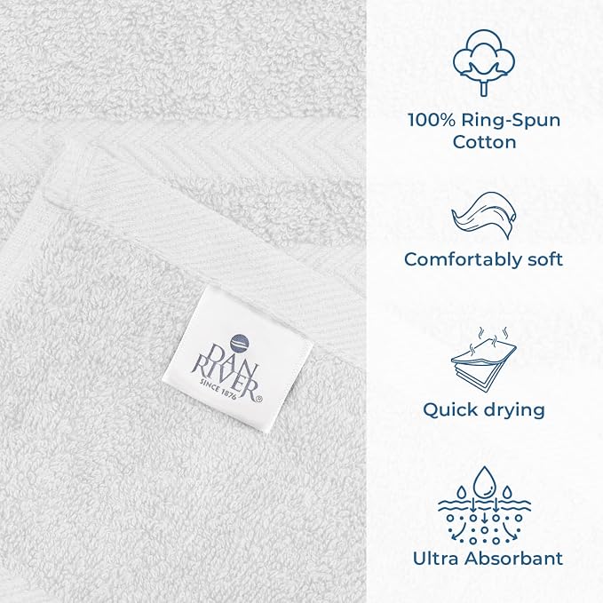 DAN RIVER 2 Pack Luxury Bath Sheets 35x70, 600 GSM, Soft & Quick Dry 100% Ring - Image 3
