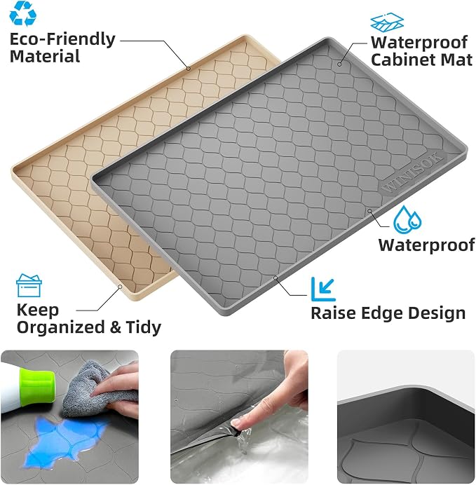 Silicone Under Sink Mat 40" x 19", kitchen Essentials and Gadgets, Shelf liner - Image 3