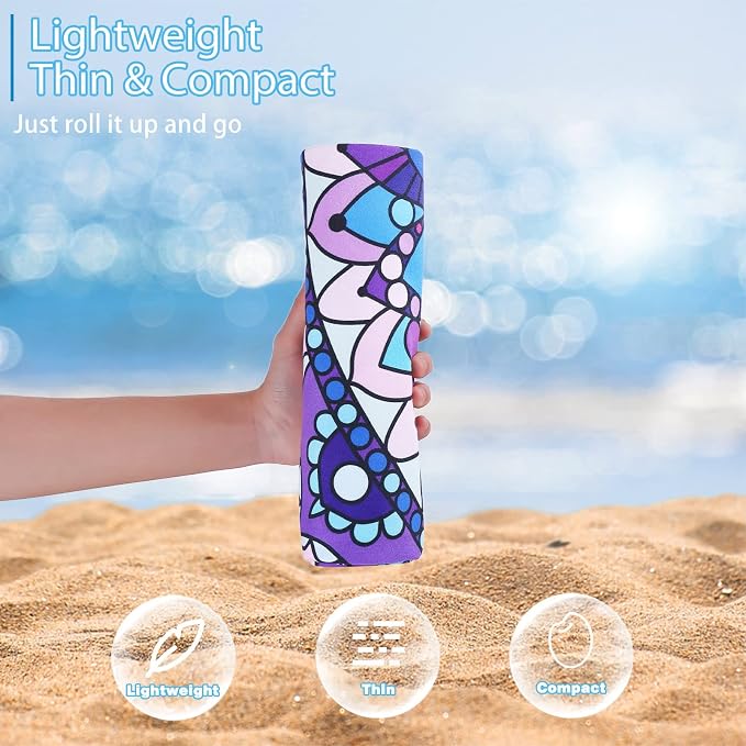 4 Pack Microfiber Thin Lightweight Beach Towel Oversized 71x32 Extra Large Sand - Image 2