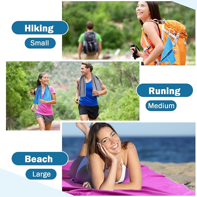 Xinnun 4 Pack Microfiber Camping Towel - Image 7