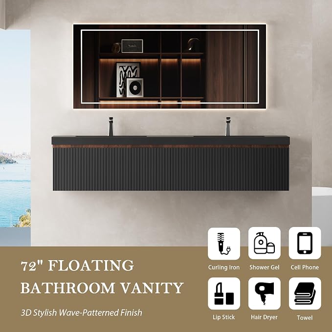 72 Inch Floating Bathroom Vanity - Image 8