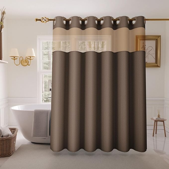 Inhousolu No Hook Shower Curtain by INHOUSOLUHOMEDECOR