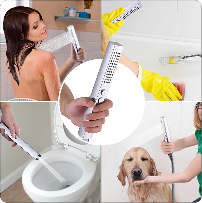 All-Metal High Pressure Square Handheld Shower Head - Image 4