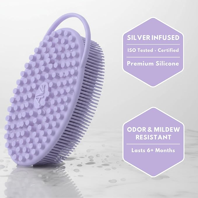 Silver Infused Silicone Body Scrubber Shower - Image 5