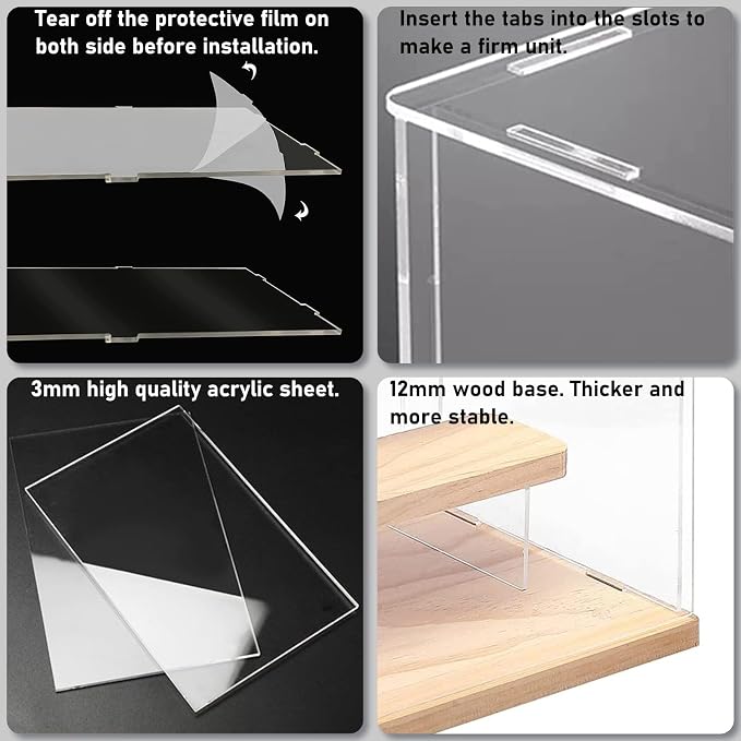 Choowin 4 Tier Small Clear Acrylic Display Case - Image 3