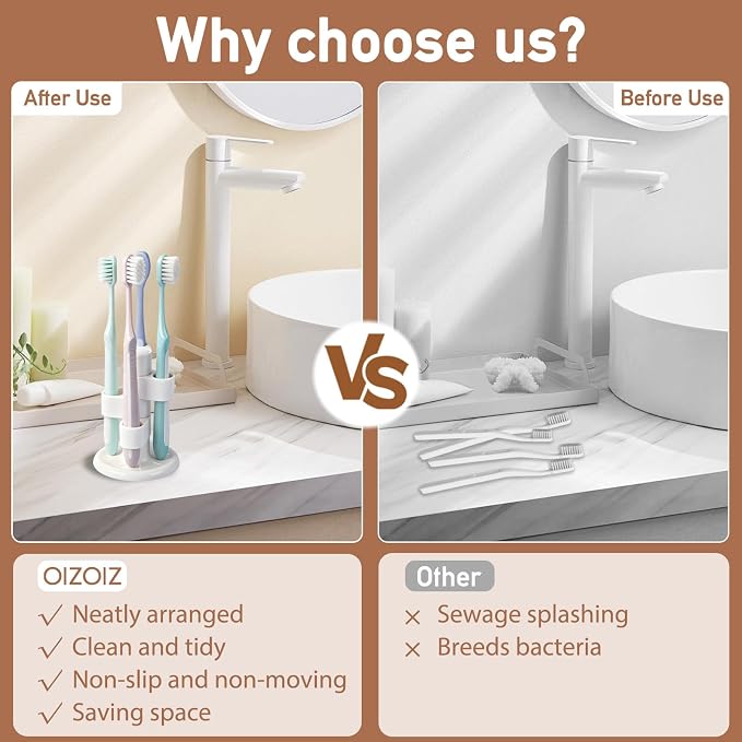 3 Pack 360° Rotating Toothbrush Holder - Image 6