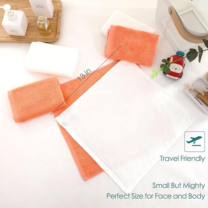 Wash Cloths 12 Pack, 13x13 inch Extra Large White Face Towel on Sensitive Skin - Image 6