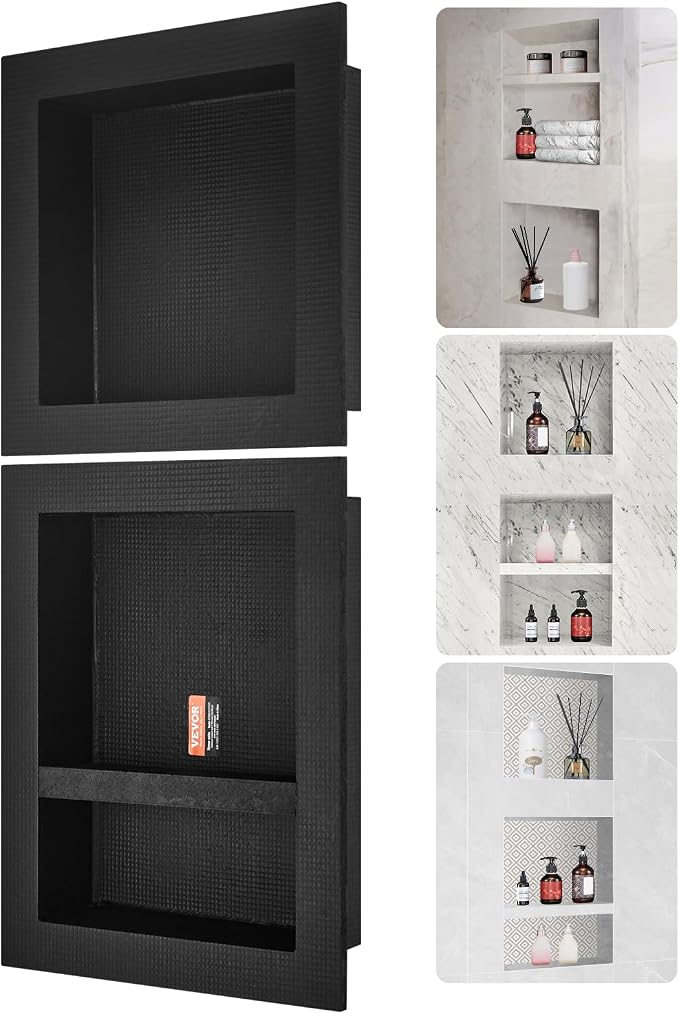 VEVOR Shower Niche Ready for Tile 16" x 16" & 16" x 20", Triple Shelf Organizer by VEVOR