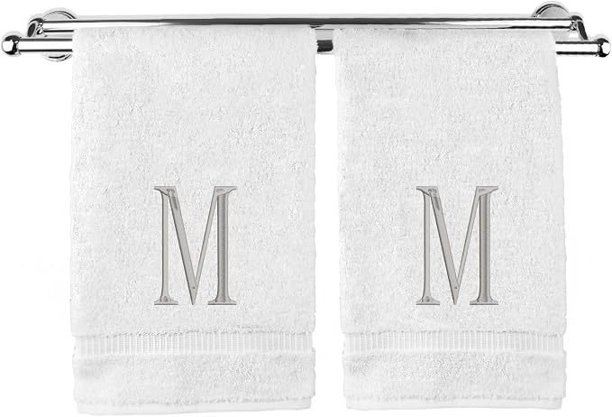 Monogrammed Hand Towel, Personalized Initial Gift, Extra Absorbent 100% Turkish by BareCotton