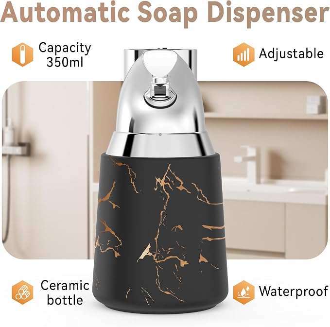 Adjustable Automatic Soap Dispenser Touchless, Ceramic Material，4 Adjustable - Image 2