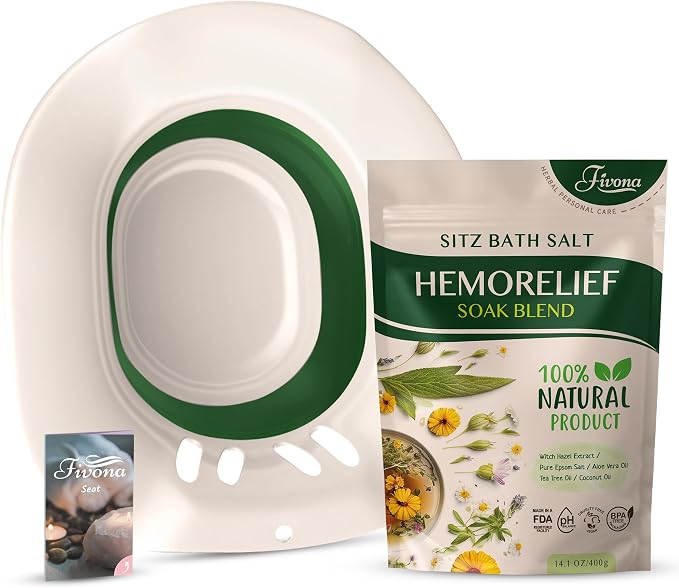 Fivona 2-in-1 Sitz Bath Soak Kit Over The Toilet Seat by Fivona