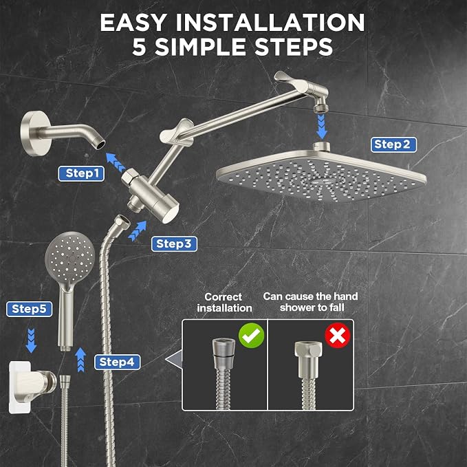 Veken 11.8" Rain Shower Head - Image 8