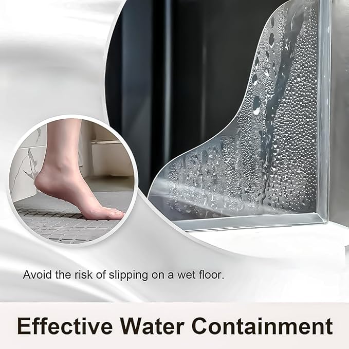 Shower Splash Guard Set, Waterproof Self-Adhesive Shower Corner Splash Panels - Image 2