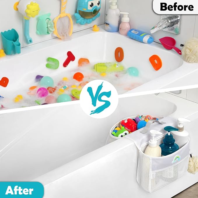 Saddle shape 2 Compartments Bath Toy Organizer, Easy Access - Image 5