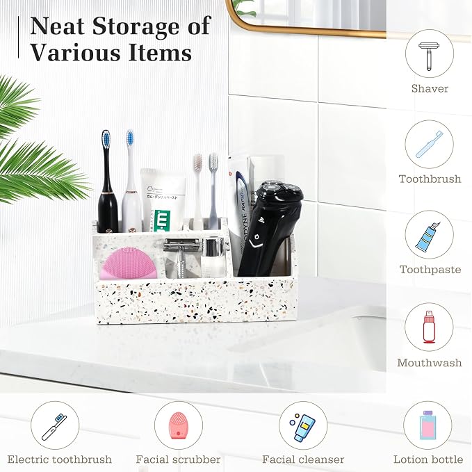 Luxspire Bathroom Counter Organizer, Toothbrush Holder - Image 2