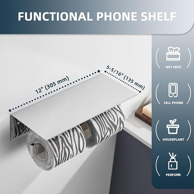 Angle Simple Double Toilet Paper Holder - Image 5