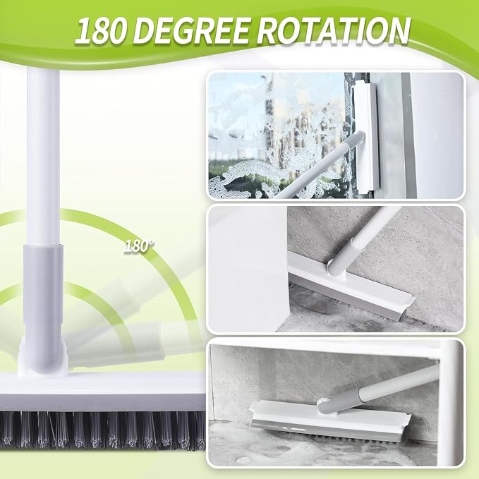 Grout Brush with Long Handle, Floor Cleaning Scrubber with Stiff Bristles - Image 7