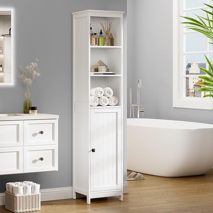 RRX Tall Bathroom Storage Cabinet, Slim Cabinet - Image 2