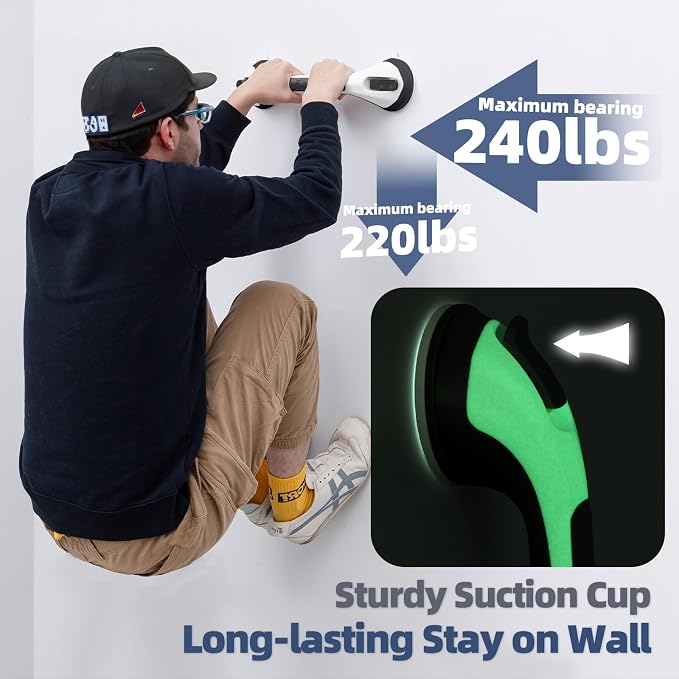 Grab Bars for Bathtubs and Showers Glow in The Dark, 17 inch Suction Grab Bar - Image 2