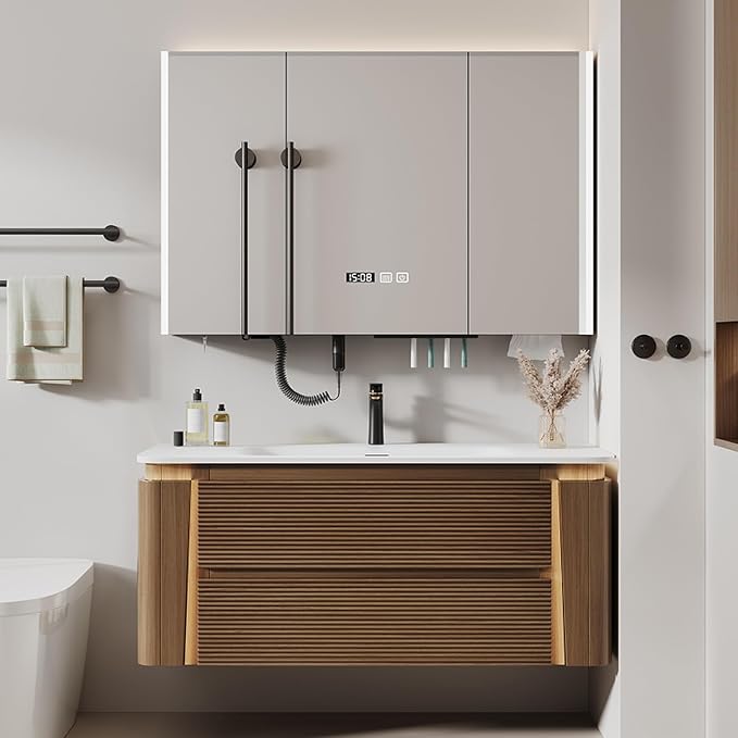 Floating Vanity for Small Bathroom, Bath Vanity Set by LUTHXAY