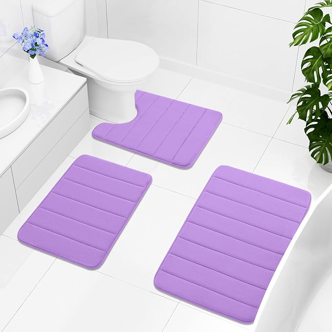 Buganda Memory Foam Bath Mat, Ultra Soft and Non-Slip Bathroom Rugs, Water - Image 8