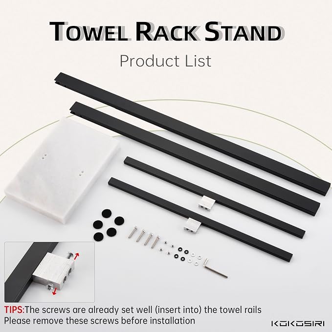 KOKOSIRI Bathroom Towel Rack 2-Tier Standing Towel Racks - Image 6