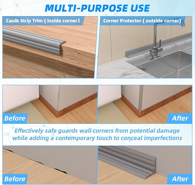 20FT Flexible Wall Corner Protector Moulding Trim, Peel and Stick Inside & - Image 6