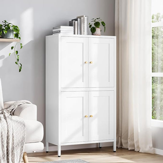 Yizosh Metal Pantry Cabinet, Tall Kitchen Pantry Storage Cabinet by Yizosh