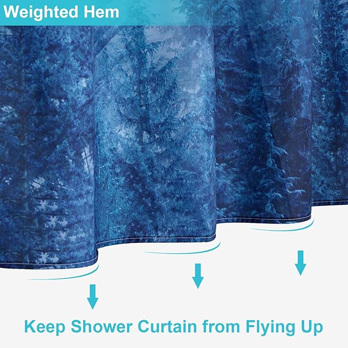 ORTIGIA 54x78 Misty Forest Stall Shower Curtain - Image 6