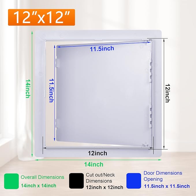 Suteck Plastic Access Panel for Drywall Ceiling 12 x 12 Inch Reinforced - Image 2