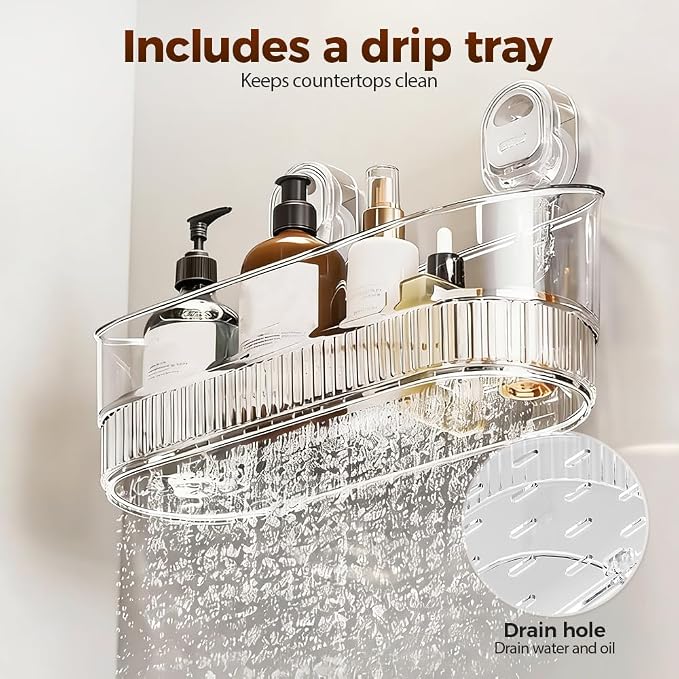 No-Drill Bathroom Suction Storage Box, Corrugated Suction Cup Storage Holder - Image 6