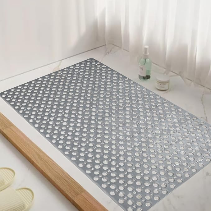 Non Slip Large Shower Mat 35.4"*23.6", TPE Bath Mats by Tiamo