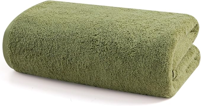 SEMAXE Green Bathroom Towel, 100% Cotton Bath Towel by SEMAXE