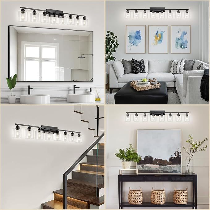Modern 8 Light Bathroom Light Fixtures, 52 inch Vanity Lights - Image 7