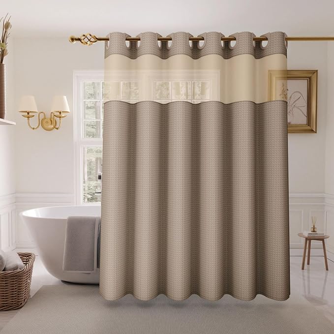 Inhousolu No Hook Shower Curtain by INHOUSOLUHOMEDECOR
