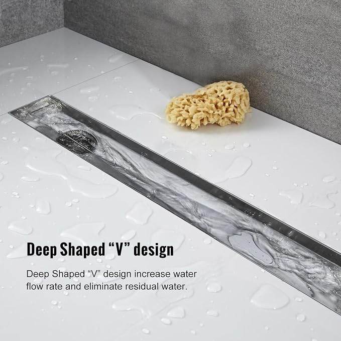 Offset Linear Shower Drain, Shower Drain 32 inch - Image 6