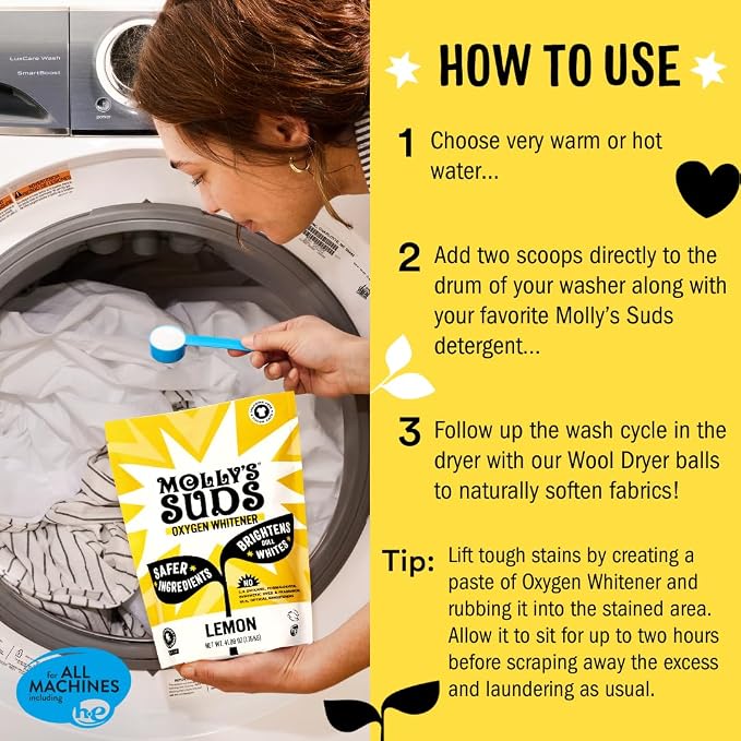 Molly's Suds Oxygen Whitener | Powerful Bleach Alternative, Chlorine Free & - Image 3