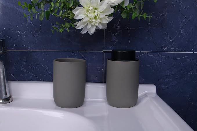Ceramic Toothbrush Holders for Bathrooms, 8 oz Matte Tooth Brushing Dispenser - Image 3
