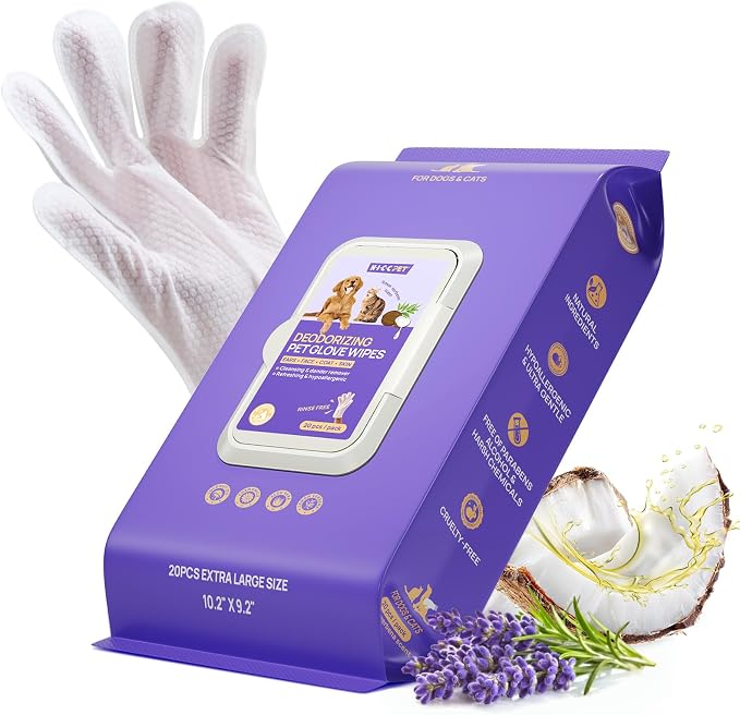 HICC PET Cleaning Deodorizing Glove Wipes by HICCPET