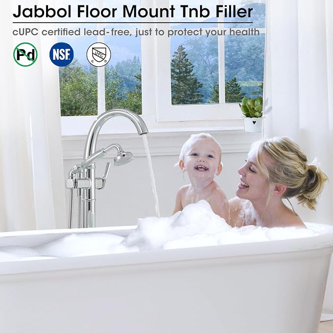 Free Standing Tub Faucet, Jabbol Luxury Freestanding Bathtub Faucet - Image 3